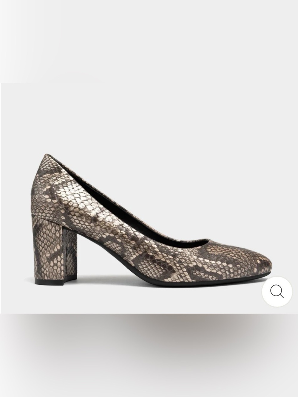 Aerosoles Comfortable Women's Mid Heel Pump in Champagne Snake Print 11